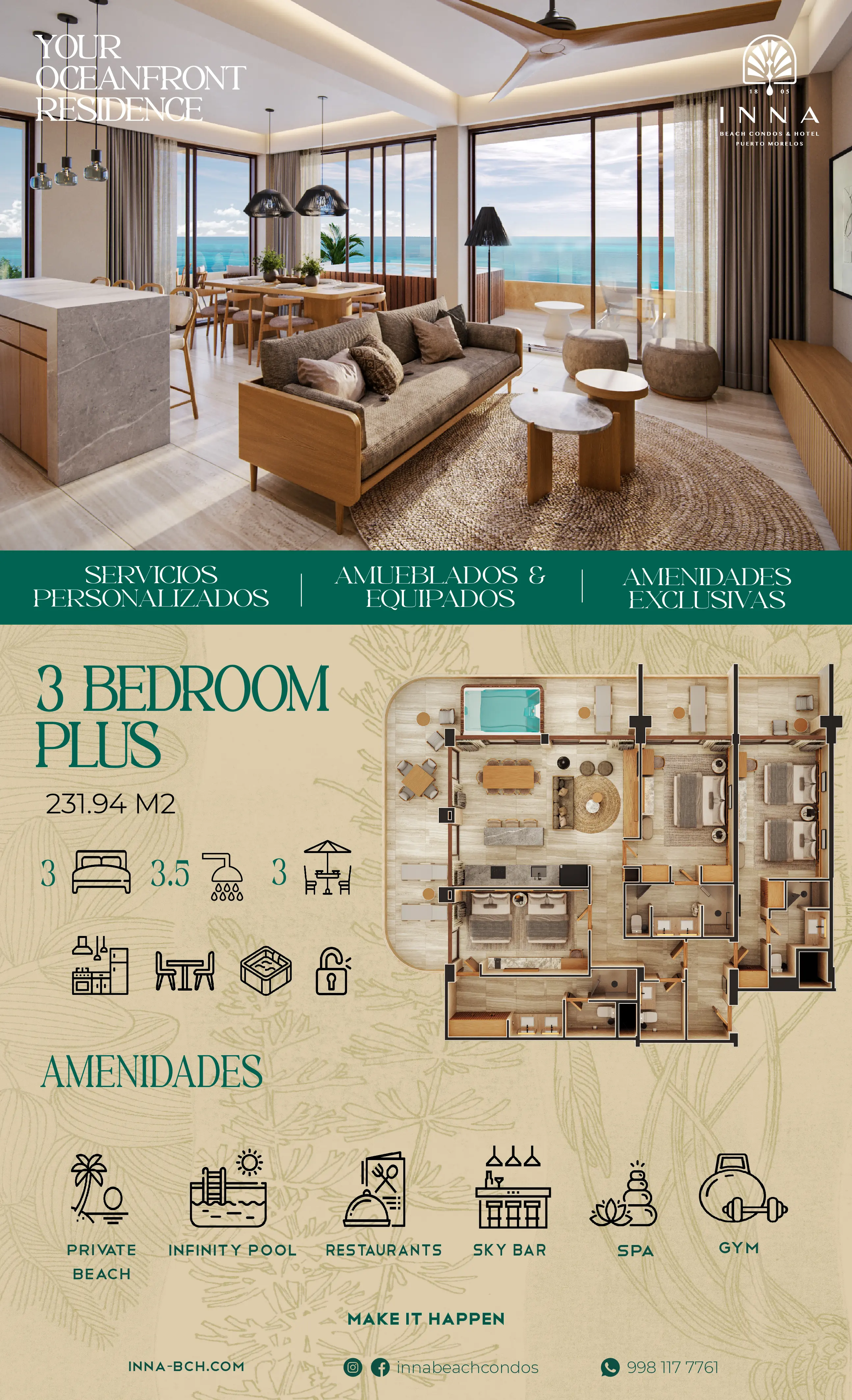 3 Bedroom INNA Beach Condos & Hotel