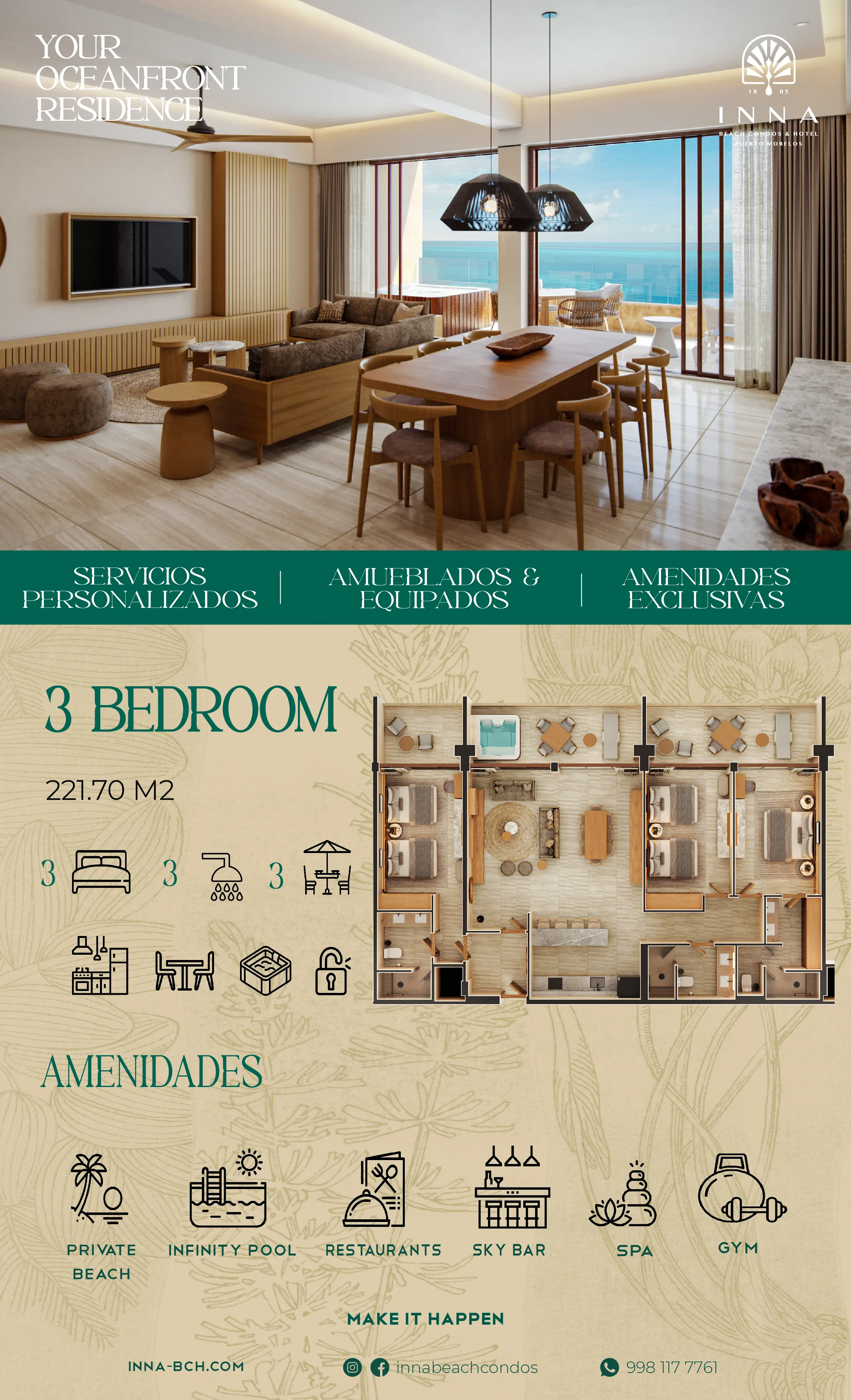 3 Bedroom INNA Beach Condos & Hotel